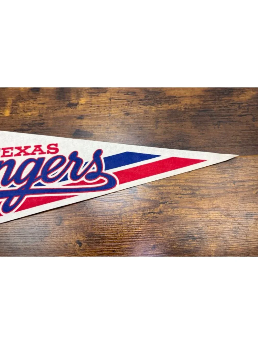 Texas Rangers MLB Vintage Felt Pennant With Retro Design & Classic Red White Blu